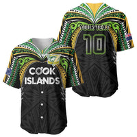 Custom Cook Islands Rugby League Baseball Jersey Tatau Tribal Motifs-Black Color - Polynesian Pride