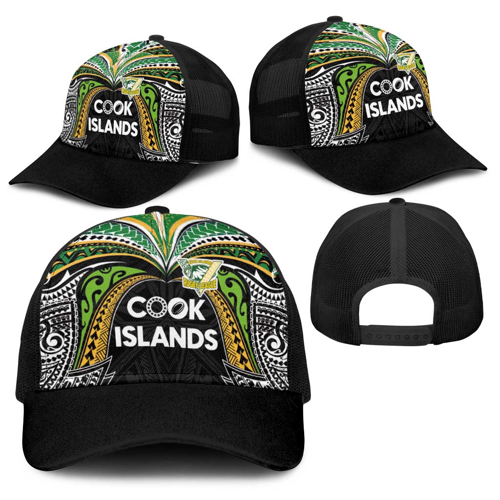 Cook Islands Rugby League Baseball Net Cap Tatau Tribal Motifs-Black Color - Polynesian Pride