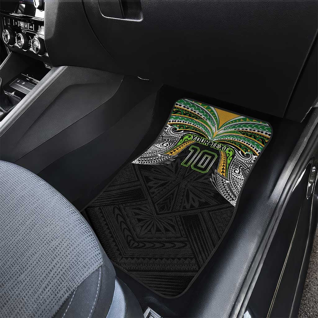 Custom Cook Islands Rugby League Car Mats Tatau Tribal Motifs-Black Color - Polynesian Pride