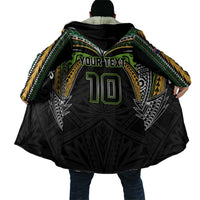 Custom Cook Islands Rugby League Cloak Tatau Tribal Motifs-Black Color - Polynesian Pride