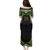 Custom Cook Islands Rugby League Family Matching Puletasi and Hawaiian Shirt Tatau Tribal Motifs-Black Color LT03 - Polynesian Pride