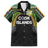 Custom Cook Islands Rugby League Hawaiian Shirt Tatau Tribal Motifs-Black Color - Polynesian Pride