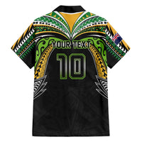 Custom Cook Islands Rugby League Hawaiian Shirt Tatau Tribal Motifs-Black Color - Polynesian Pride