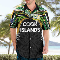 Custom Cook Islands Rugby League Hawaiian Shirt Tatau Tribal Motifs-Black Color - Polynesian Pride