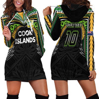 Custom Cook Islands Rugby League Hoodie Dress Tatau Tribal Motifs-Black Color LT03 - Polynesian Pride