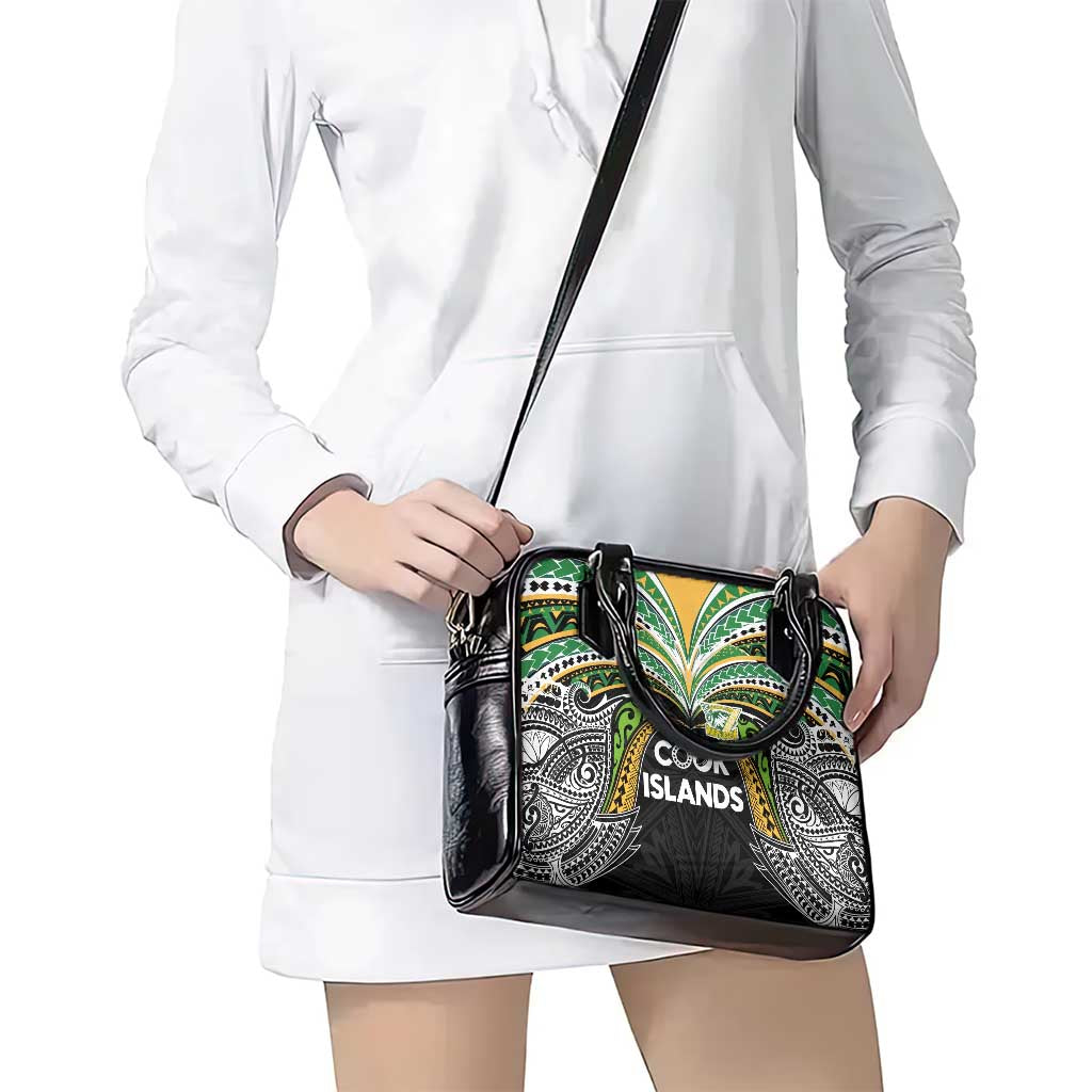 Cook Islands Rugby League Shoulder Handbag Tatau Tribal Motifs-Black Color LT03 - Polynesian Pride