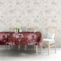 Hawaiian Quilt Pattern Tablecloth Hibiscus and Tribal Element Vintage Red Vibe LT03 - Polynesian Pride