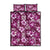 Hawaiian Quilt Pattern Quilt Bed Set Hibiscus and Tribal Element Vintage Pink Vibe LT03 - Polynesian Pride