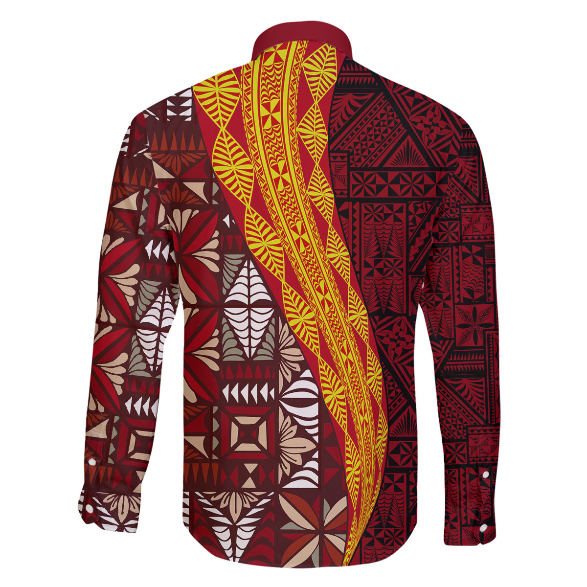 Tonga Feletoa Kupesi Fakatonga Family Matching Off Shoulder Long Sleeve Dress and Hawaiian Shirt LT03 - Polynesian Pride