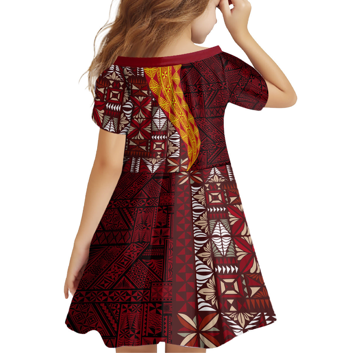 Tonga Feletoa Kupesi Fakatonga Family Matching Tank Maxi Dress and Hawaiian Shirt LT03 - Polynesian Pride