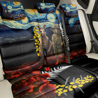 New Zealand and Australia ANZAC Day Back Car Seat Cover Kiwi Bird and Kangaroo Soldier Starry Night Style LT03 - Polynesian Pride