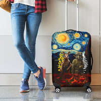 New Zealand and Australia ANZAC Day Luggage Cover Kiwi Bird and Kangaroo Soldier Starry Night Style LT03 - Polynesian Pride