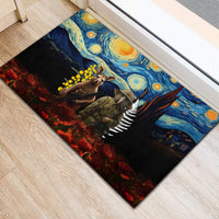 New Zealand and Australia ANZAC Day Rubber Doormat Kiwi Bird and Kangaroo Soldier Starry Night Style LT03 - Polynesian Pride