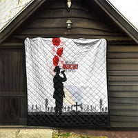 Tokelau ANZAC Day Quilt Lest We Forget Red Poppy Flowers and Soldier LT03 - Polynesian Pride