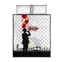 Tokelau ANZAC Day Quilt Bed Set Lest We Forget Red Poppy Flowers and Soldier LT03 - Polynesian Pride