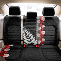 New Zealand ANZAC Day Back Car Seat Cover Soldier Silver Fern with Red Poppies Flower Maori Style LT03 - Polynesian Pride
