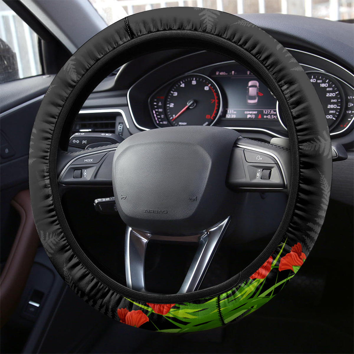 New Zealand ANZAC Day Steering Wheel Cover Lest We Forget Haka Dance Respect LT03 - Polynesian Pride