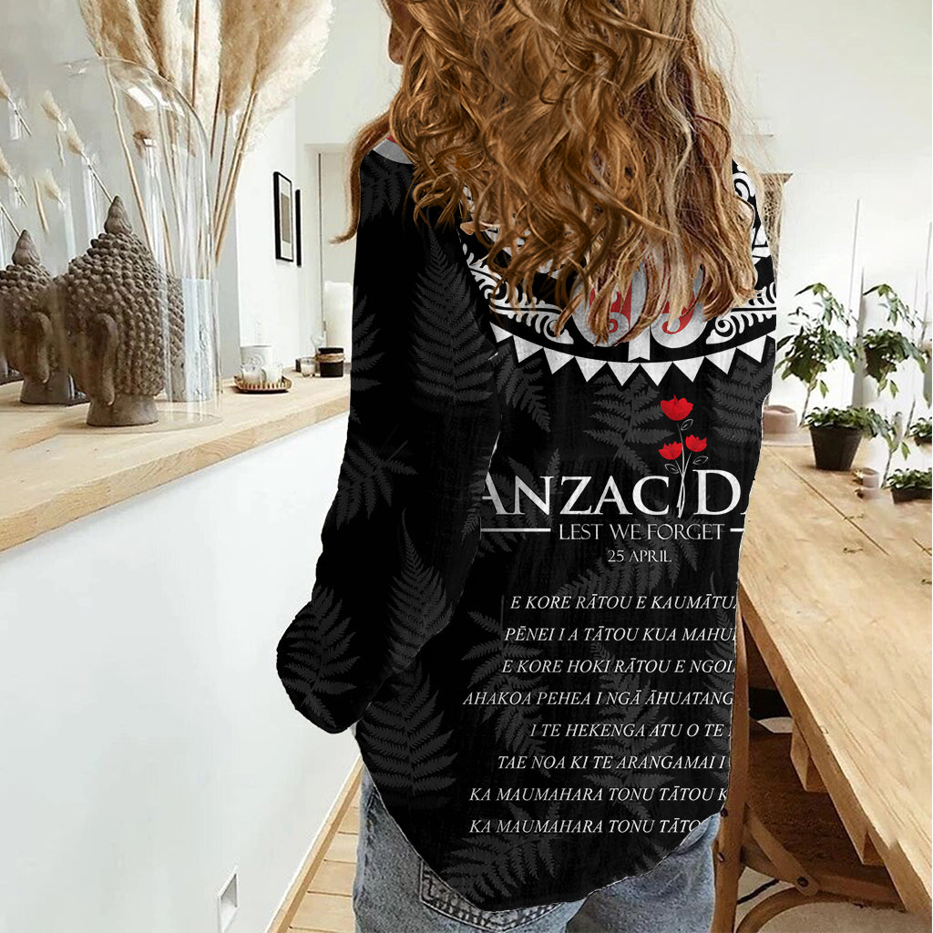 New Zealand ANZAC Day Women Casual Shirt Lest We Forget Haka Dance Respect LT03 - Polynesian Pride