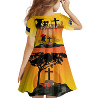 New Zealand and Australia ANZAC Day Kid Short Sleeve Dress Gallipoli Lest We Forget LT03 - Polynesian Pride