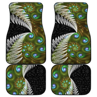 New Zealand Car Mats Koru Abstract Art and Silver Fern Maori Pattern