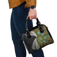 New Zealand Shoulder Handbag Koru Abstract Art and Silver Fern Maori Pattern LT03 - Polynesian Pride