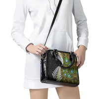 New Zealand Shoulder Handbag Koru Abstract Art and Silver Fern Maori Pattern LT03 - Polynesian Pride