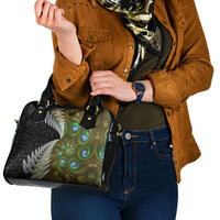 New Zealand Shoulder Handbag Koru Abstract Art and Silver Fern Maori Pattern LT03 - Polynesian Pride