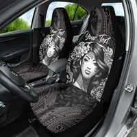 Custom New Zealand Women's Day Car Seat Cover Maori Tribal Girl and Silver Fern Pattern LT03 - Polynesian Pride