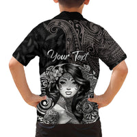Custom New Zealand Women's Day Family Matching Puletasi and Hawaiian Shirt Maori Tribal Girl and Silver Fern Pattern LT03 - Polynesian Pride