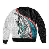 New Zealand Bomber Jacket Manaia Fern and Koru Maori Pattern LT03 - Polynesian Pride