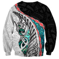 New Zealand Sweatshirt Manaia Fern and Koru Maori Pattern LT03 - Polynesian Pride