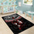 New Zealand Maori Girl Area Rug Silver Fern and Koru Pattern