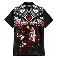 New Zealand Maori Girl Family Matching Off Shoulder Long Sleeve Dress and Hawaiian Shirt Silver Fern and Koru Pattern LT03 - Polynesian Pride