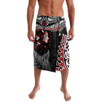 New Zealand Maori Girl Lavalava Silver Fern and Koru Pattern LT03 Black - Polynesian Pride