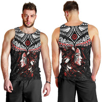 New Zealand Maori Girl Men Tank Top Silver Fern and Koru Pattern LT03 - Polynesian Pride