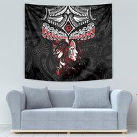 New Zealand Maori Girl Tapestry Silver Fern and Koru Pattern