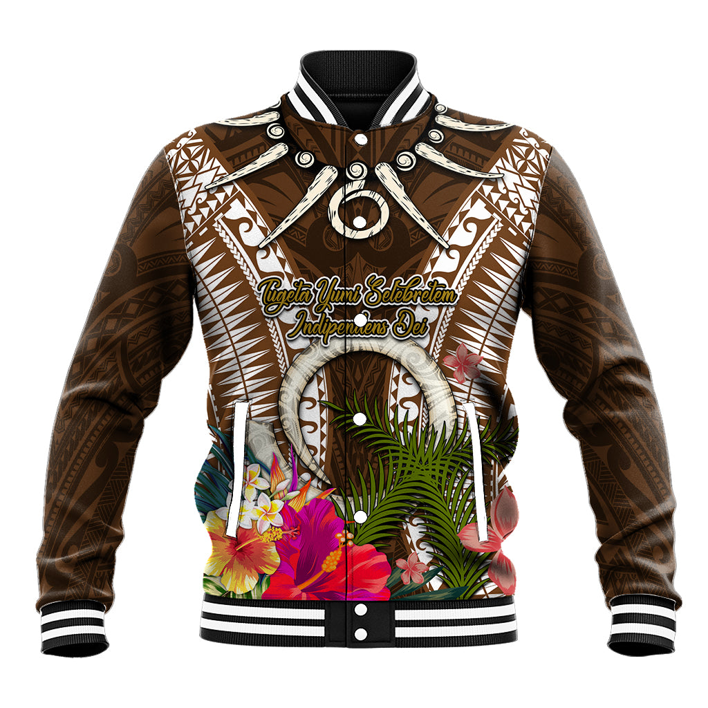 Vanuatu Selebretem 44th Indipendens Dei Baseball Jacket Yumi Pig Tusk and Namele Fern