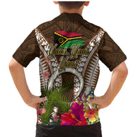 Vanuatu Selebretem 44th Indipendens Dei Family Matching Mermaid Dress and Hawaiian Shirt Yumi Pig Tusk and Namele Fern