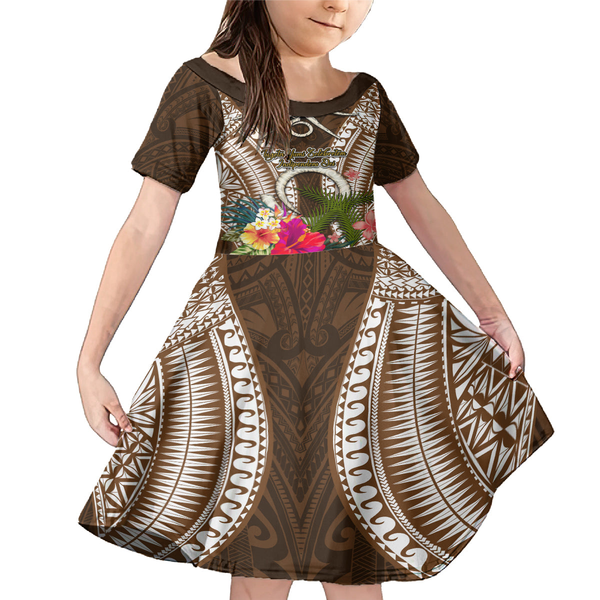 Vanuatu Selebretem 44th Indipendens Dei Family Matching Mermaid Dress and Hawaiian Shirt Yumi Pig Tusk and Namele Fern