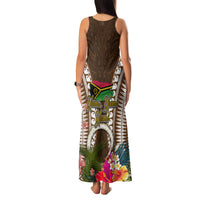Vanuatu Selebretem 44th Indipendens Dei Family Matching Tank Maxi Dress and Hawaiian Shirt Yumi Pig Tusk and Namele Fern LT03 - Polynesian Pride
