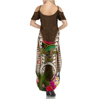 Vanuatu Selebretem 44th Indipendens Dei Summer Maxi Dress Yumi Pig Tusk and Namele Fern