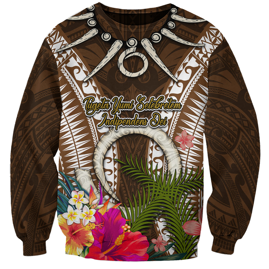 Vanuatu Selebretem 44th Indipendens Dei Sweatshirt Yumi Pig Tusk and Namele Fern