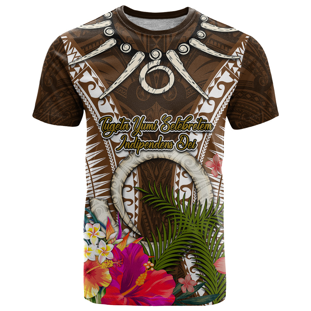 Vanuatu Selebretem 44th Indipendens Dei T Shirt Yumi Pig Tusk and Namele Fern