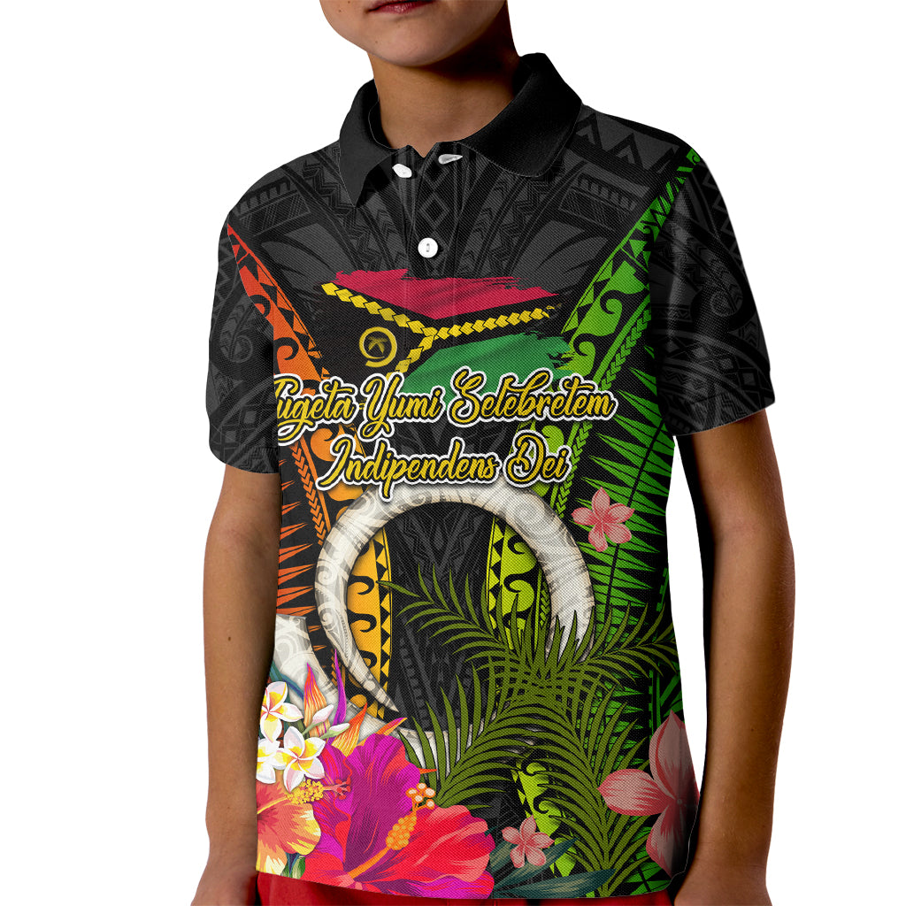 Vanuatu Independence Day Kid Polo Shirt Tugeta Yumi Selebretem Indipendens Dei