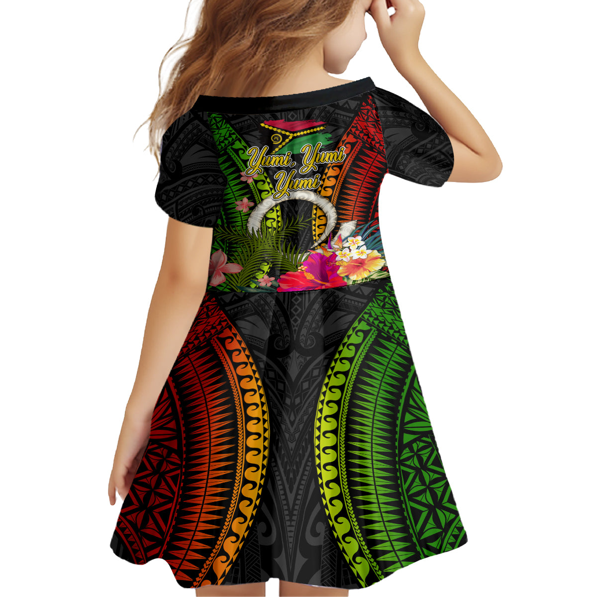 Vanuatu Independence Day Kid Short Sleeve Dress Tugeta Yumi Selebretem Indipendens Dei