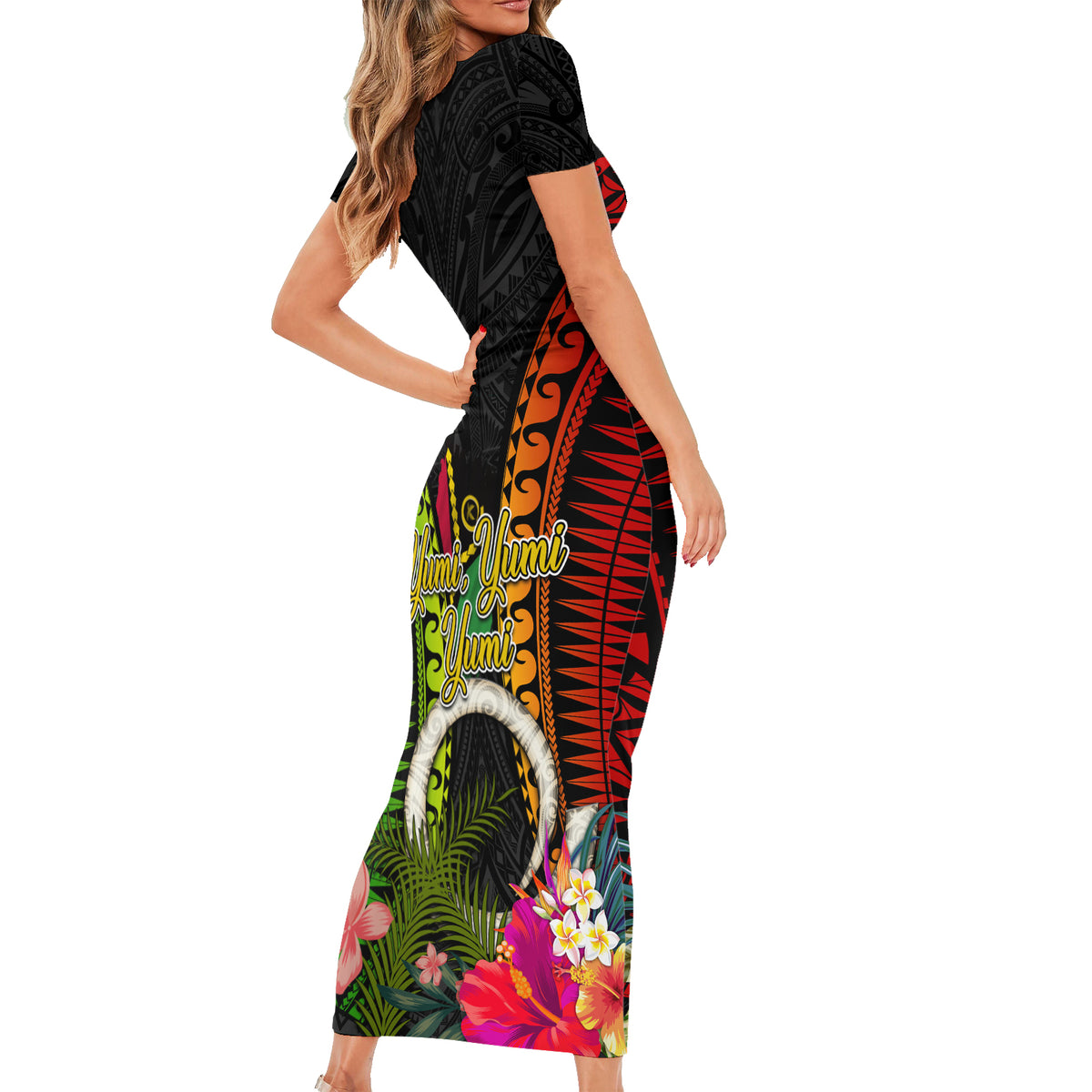 Vanuatu Independence Day Short Sleeve Bodycon Dress Tugeta Yumi Selebretem Indipendens Dei