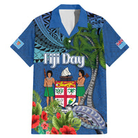 Fiji Independence Day Family Matching Mermaid Dress and Hawaiian Shirt Fijian Coat of Arms Palm and Hibiscus Tapa Pattern