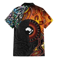 New Zealand and Australia Together Family Matching Mermaid Dress and Hawaiian Shirt Maori Tattoo Paua Shell mix Aboriginal Pattern LT03 - Polynesian Pride