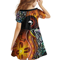 New Zealand and Australia Together Family Matching Off Shoulder Short Dress and Hawaiian Shirt Maori Tattoo Paua Shell mix Aboriginal Pattern LT03 - Polynesian Pride