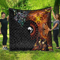 New Zealand and Australia Together Quilt Maori Tattoo Paua Shell mix Aboriginal Pattern LT03 - Polynesian Pride